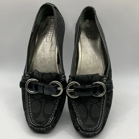 Coach Signature Loafers Sharin size 6B Jacquard Buckle Slip On Shoes EUC (E) - Picture 9 of 11